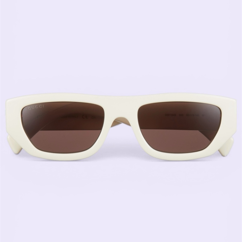 Gucci Ivory Sunglasses with Brown Lenses
